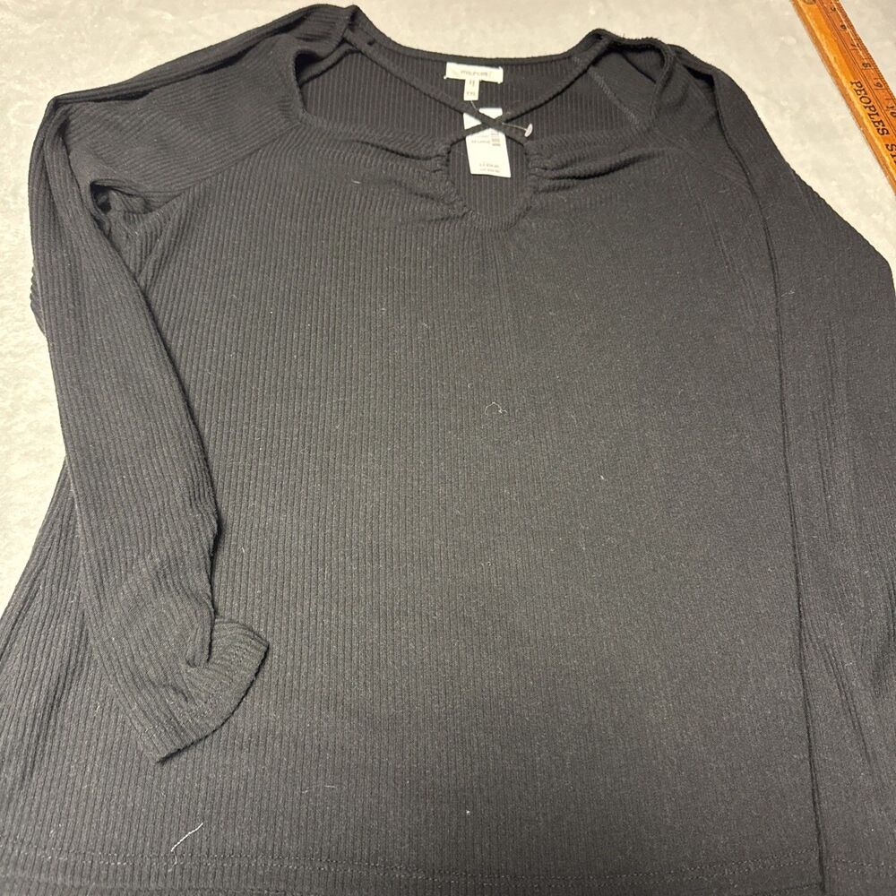 Maurices Black  Cut Out Ribbed Top, Size XXL NEW
